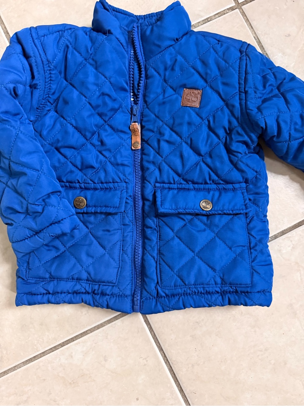 Timberland Royal Blue Quilted Puffer Jacket for Kids